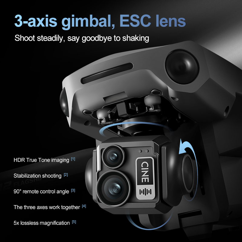 8K 3 Axis Gimbal Brushless 7.2 - Drone Rc Cable 评论和价格